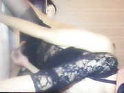 欧美混血风情TS路诗曼，狂野的胸口‘鹿’纹身，被直男操得鸡巴甩来甩去 自己骚淫叫起来边撸自己的摇摆鸡巴，劲爆！