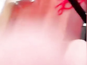 国产CD系列推特超人气伪娘鹿九九女装和小哥一起前后夹击3P自己的大奶女朋友