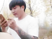 高颜值主播和搭档去小树林各种虐小B